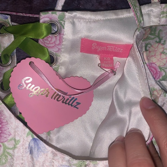 Dolls Kill Sugar Thrillz Blooming Polaroid Fever Corset Top - Picture 5 of 5